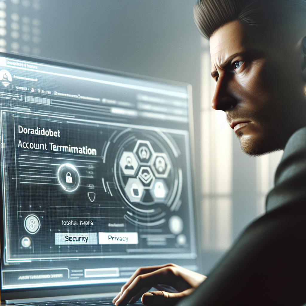Usuario peruano cerrando cuenta Doradobet en laptop, interfaz clara y detalles de privacidad