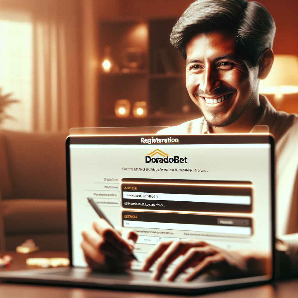 Formulario registro Doradobet en laptop